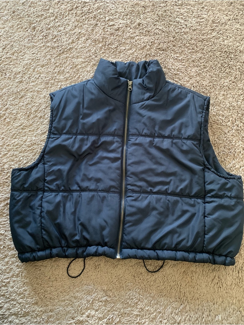 Thread & Supply Navy Sleeveless Puffer Vest with Stand Collar